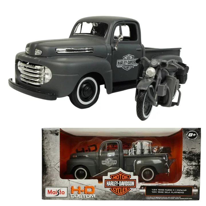Maisto auto 1:24 1948 Ford F-1 Pickup + 1:24 1942 WLA Flathead 32185