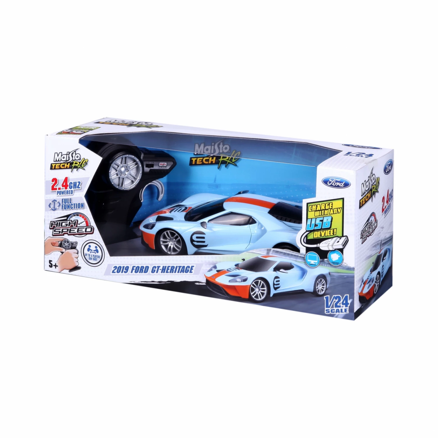 Maisto Automobil 1:24 RC Premium  - Ford GT - 2.4 GHz (USB rechargeable) 82335
