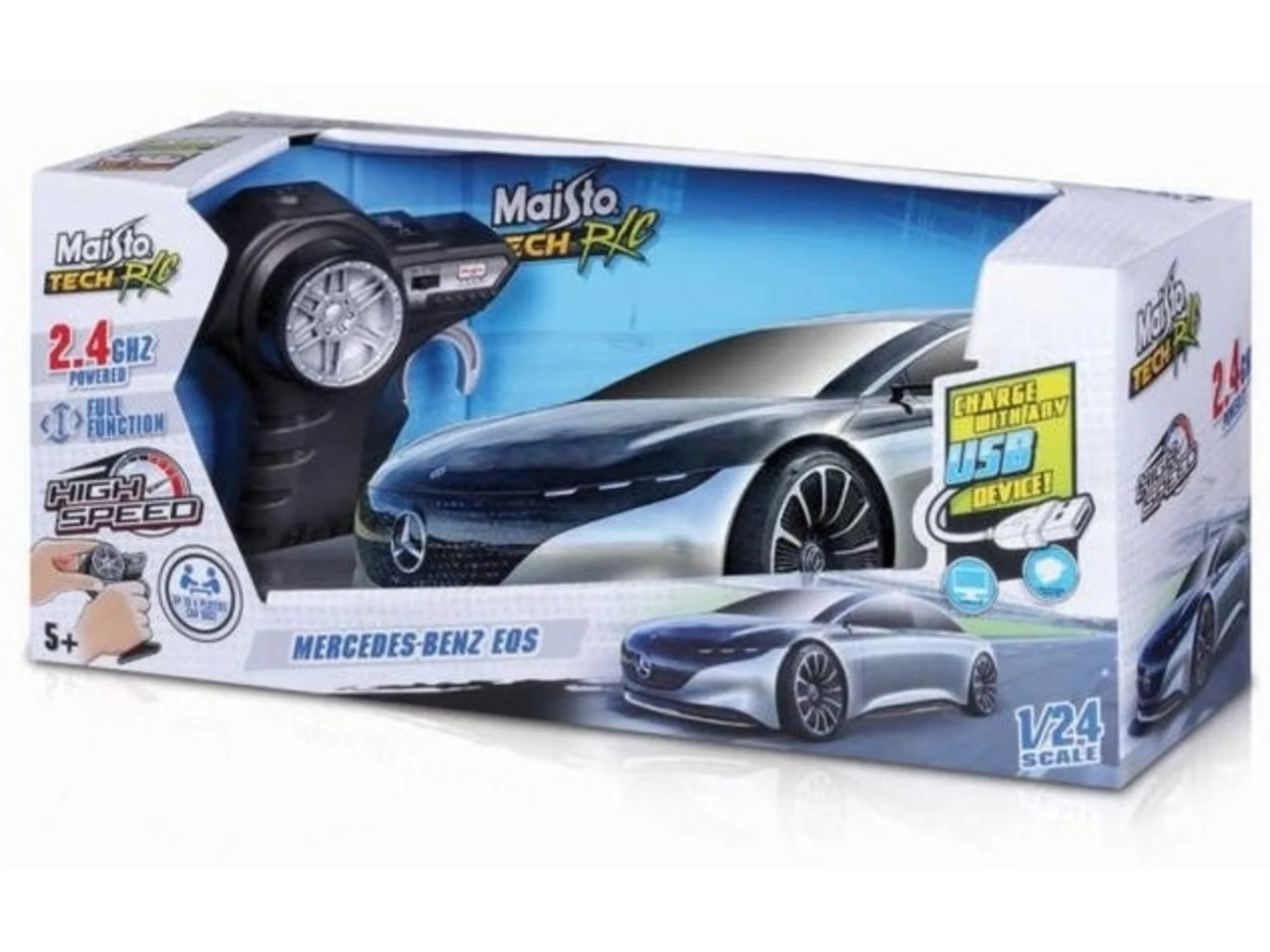 Maisto Automobil 1:24 RC Premium  - Mercedes-Benz EQS - 2.4 GHz (USB rechargeable) 82341