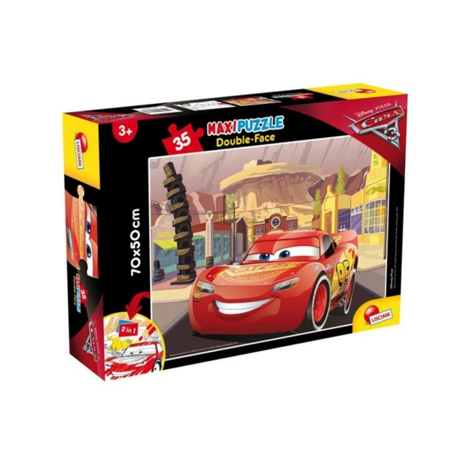 Slagalica Lisciani 35pcs Maxi Cars 3 GO! GO! GO! 2u1 slozi I oboji 60665