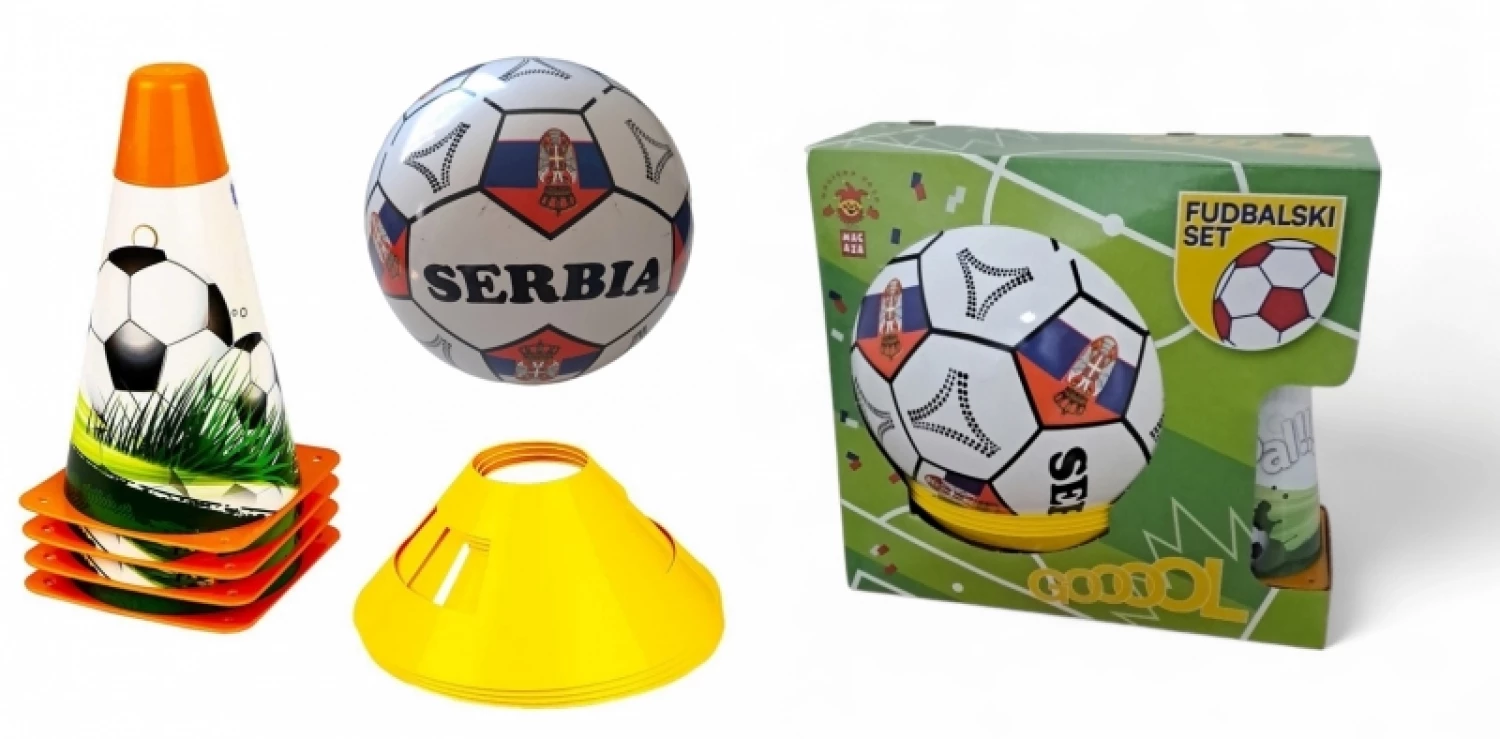 Srbija Set lopta 23cm, 4 cunja i 4 markera DS-WC-1111